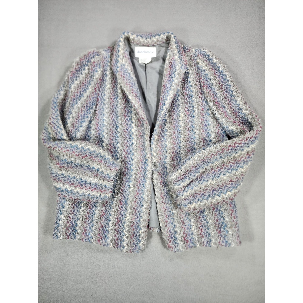 DonnKenny Vintage Women's Blazer Jacket Lambswool Blend Textured Knit Size 10